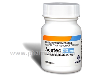 Acetec (Enalapril 20mg) 90 Tablets/Pack