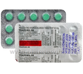 Trazonil-50 (Trazodone 50mg) 15 Tablets/ Strip