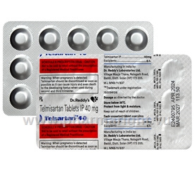 Telsartan-40 (Telmisartan IP 40mg) 15 Tablets/Strip