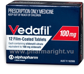 Vedafil (Sildenafil Citrate 100mg) 12 Tablets/Pack