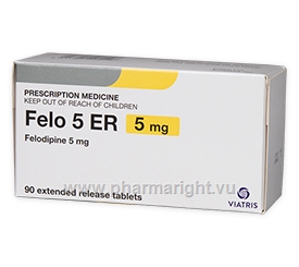 Felo 5 ER (Felodipine 5mg) 90 Tablets/Pack